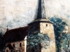 Zeichnung der Kirche mit Kirchturm